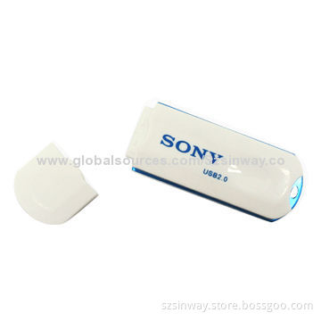 Plastic USB Flash Drive, Silkscreen Logo, 16GB Capacity Available and Individual Packing